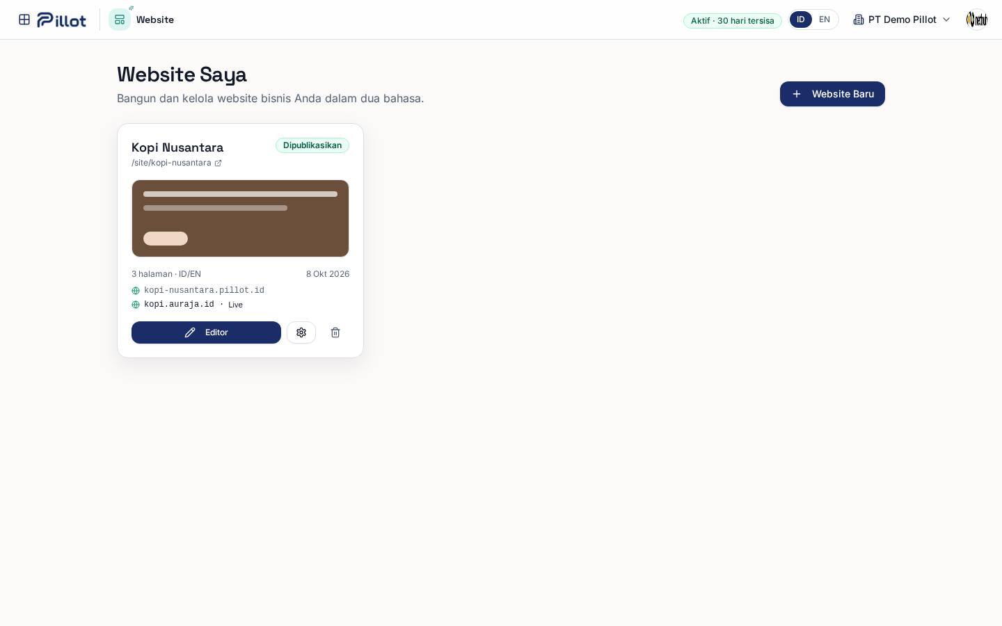 Membangun website dua bahasa dengan AI